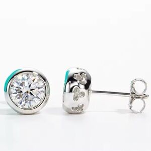 Classic DColor Moissanite 2cctw Stud Earings 18KGold Plated 925SterliS-Certified